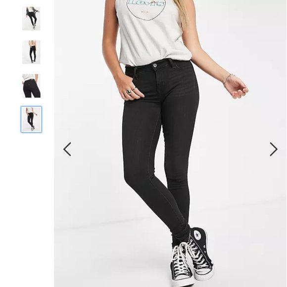 Levi's 710 Super Skinny Washed Black Jeans - Size 27 - Picture 2 of 13